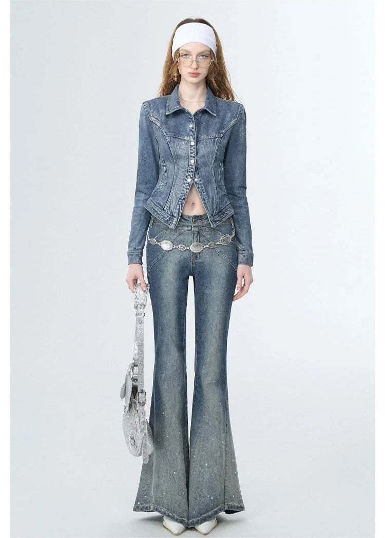 Of Akiva 70s-Inspired Flared Denim Jeans