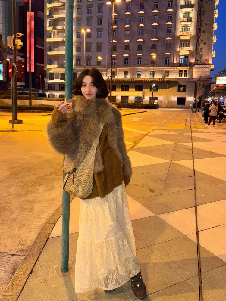 Ivory Floral Lace Maxi Skirt