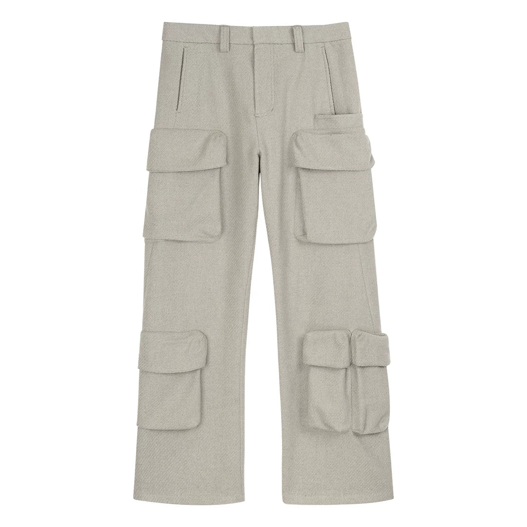Multi-Pocket Wide-Leg Cargo Trouser