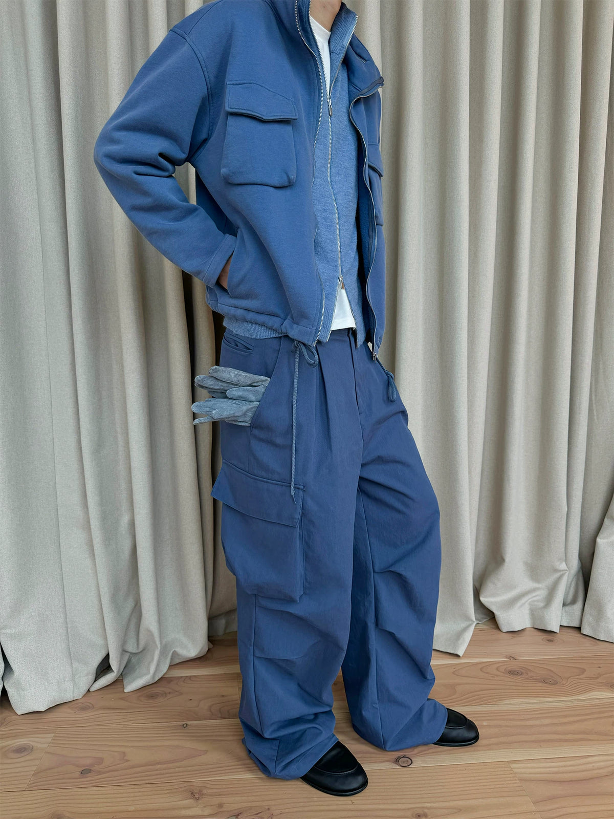 Haven Pleated Wide-Leg Cargo Pants