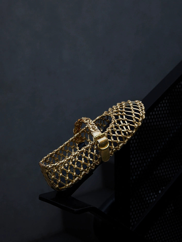 Vintage Lattice Strap Flats