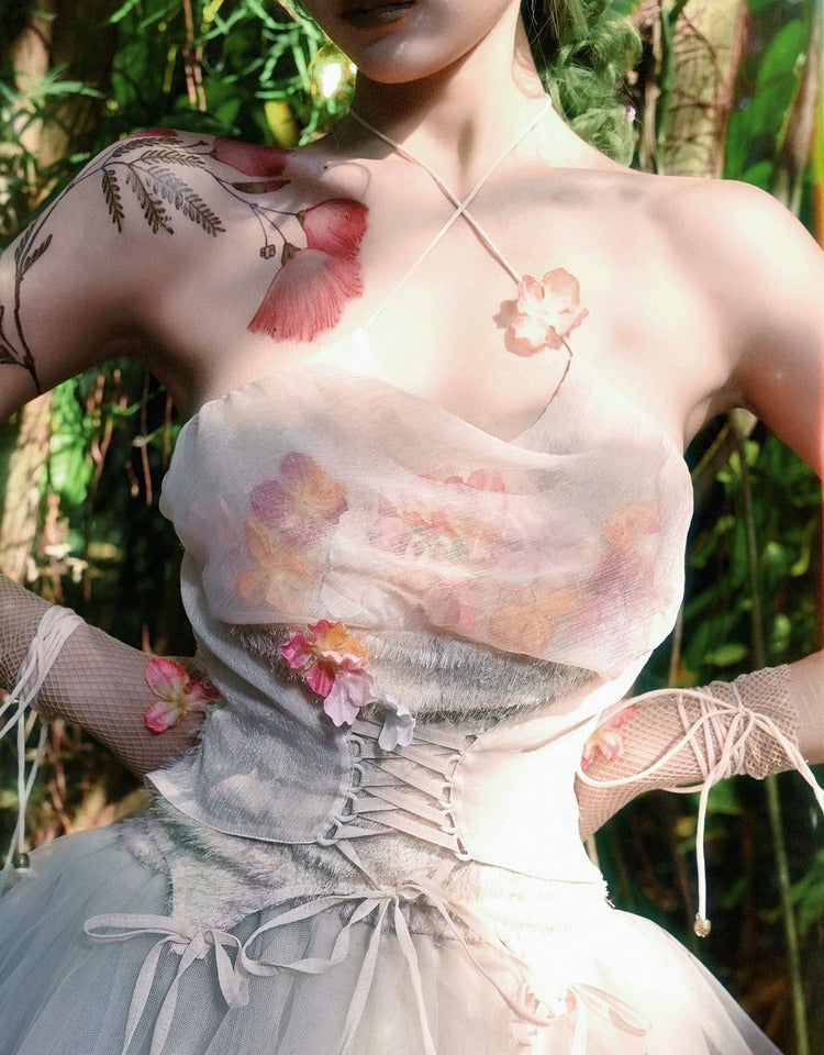 Artificial Flower Chiffon Camisole