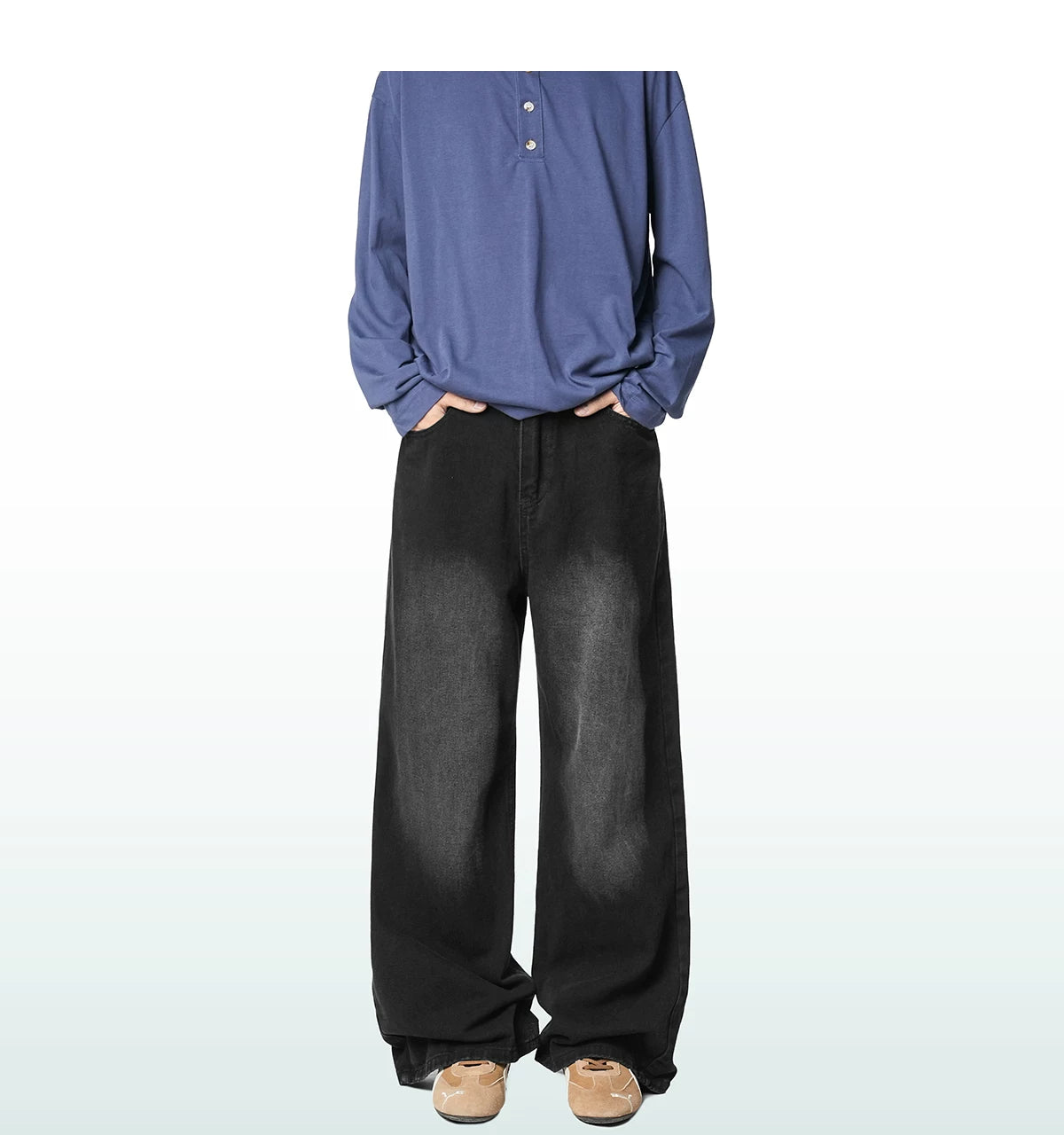 Harbor Fade Wide-Leg Jeans