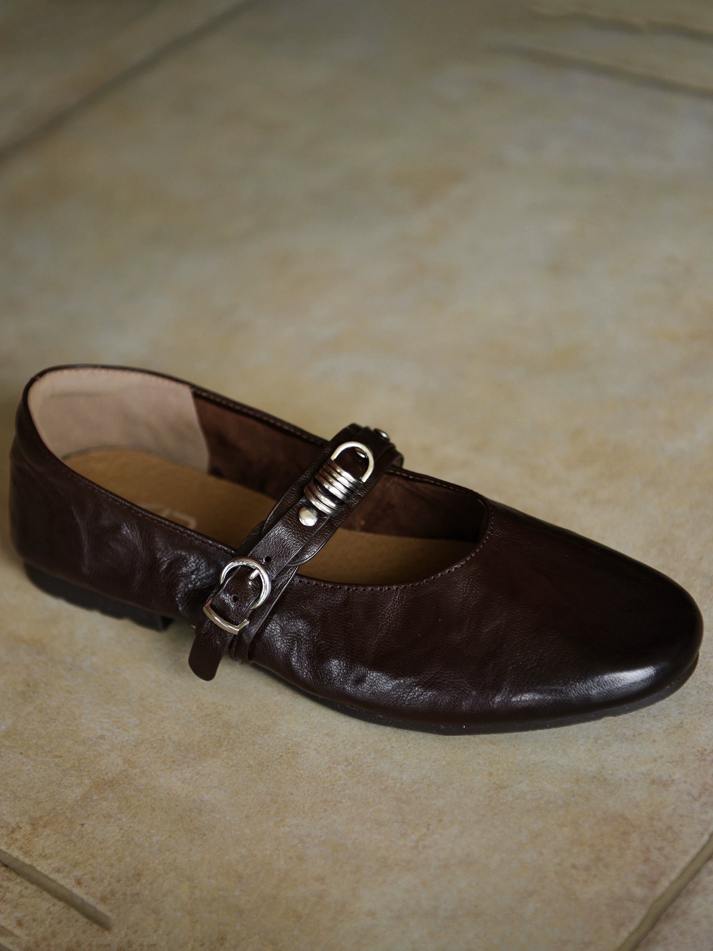 Mocha Rebel Strap Flat