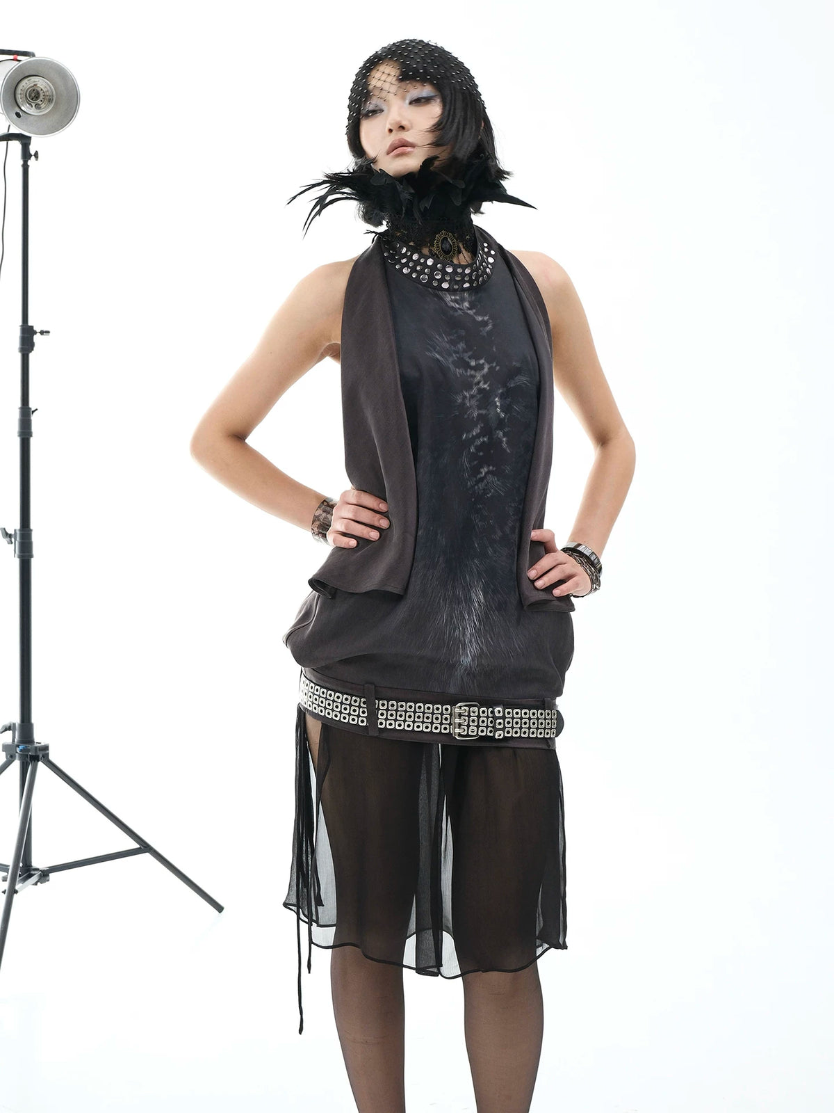 Nocturne Studded Mock Neck Top