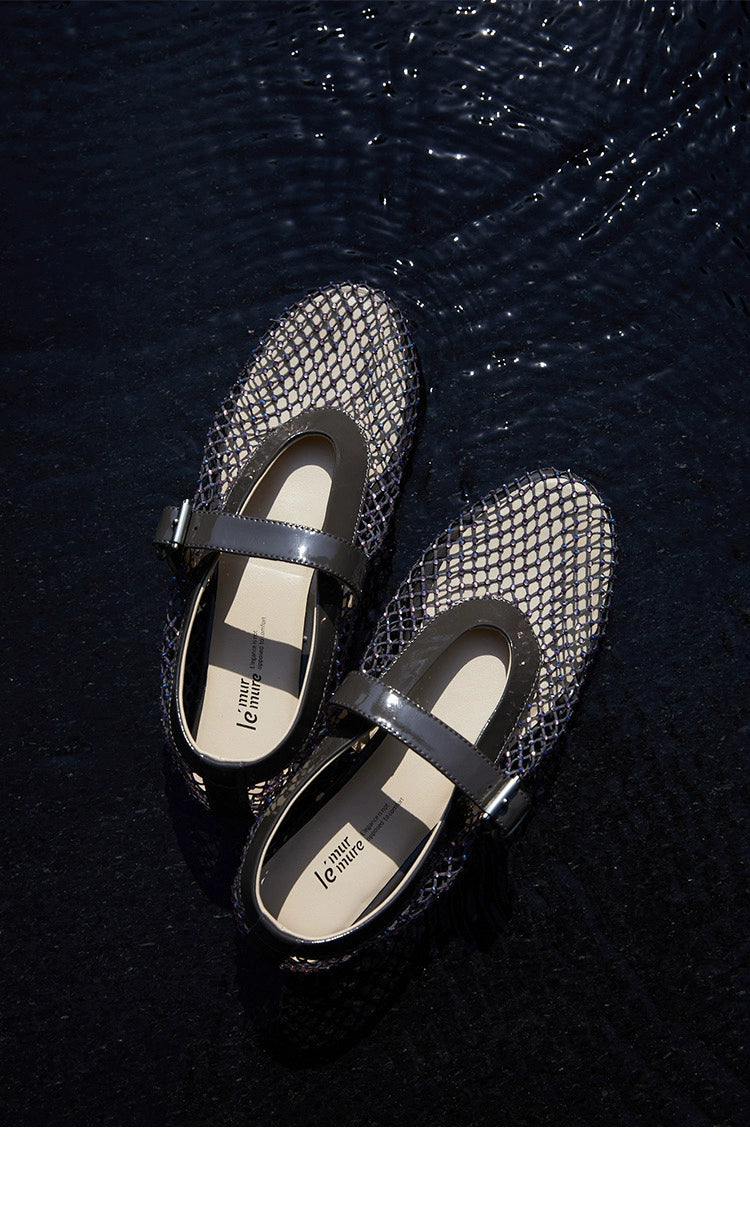 Mesh Mary Jane Ballet Flats