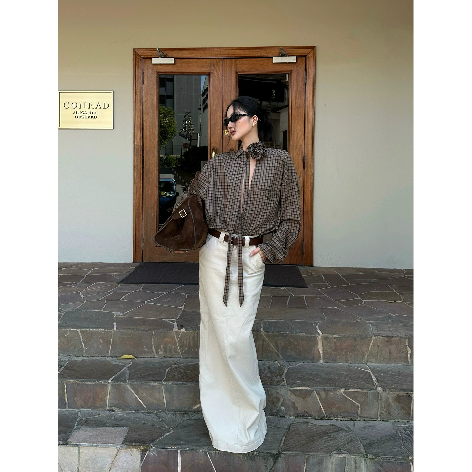 Beige High Waist Maxi Skirt