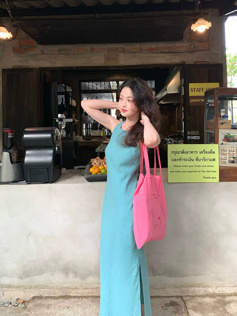 Sleeveless Slit Maxi Dress