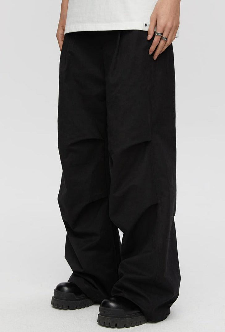 Pleated Parachute Cargo Pants - chiclara