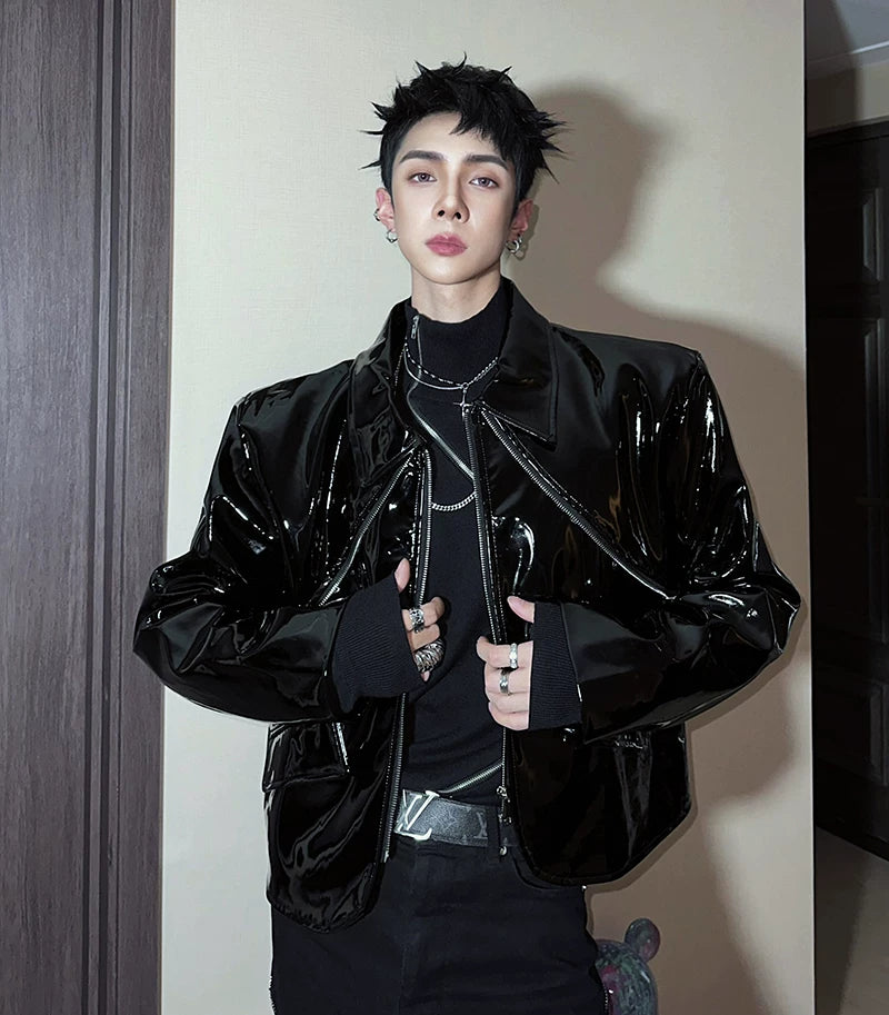 Obsidian Aegis High-Gloss Armor Jacket