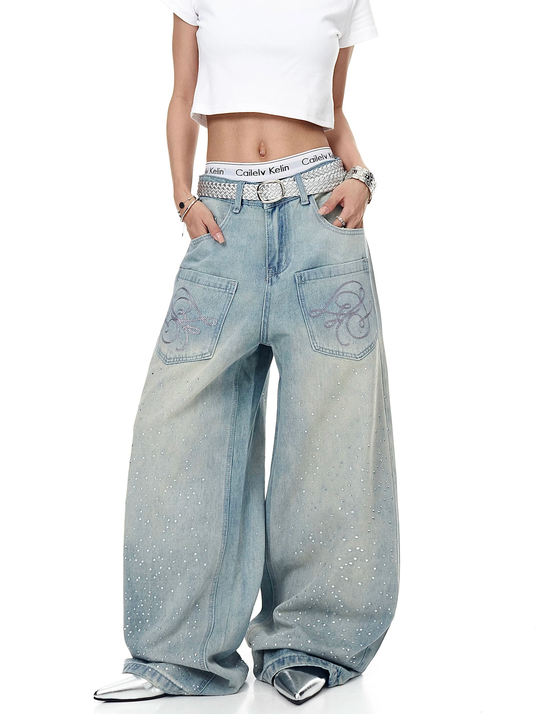 Crystal Script Starfall Wide Jeans