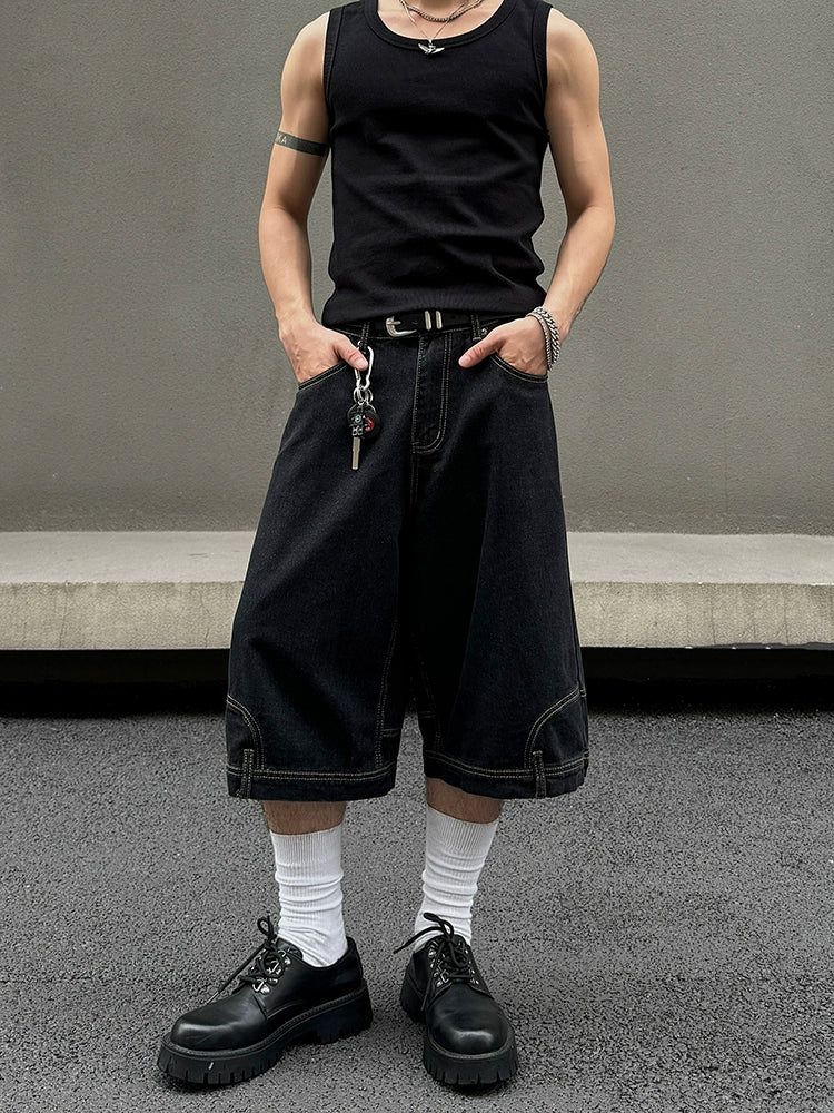 Old Jeans Block Pocket Denim Shorts