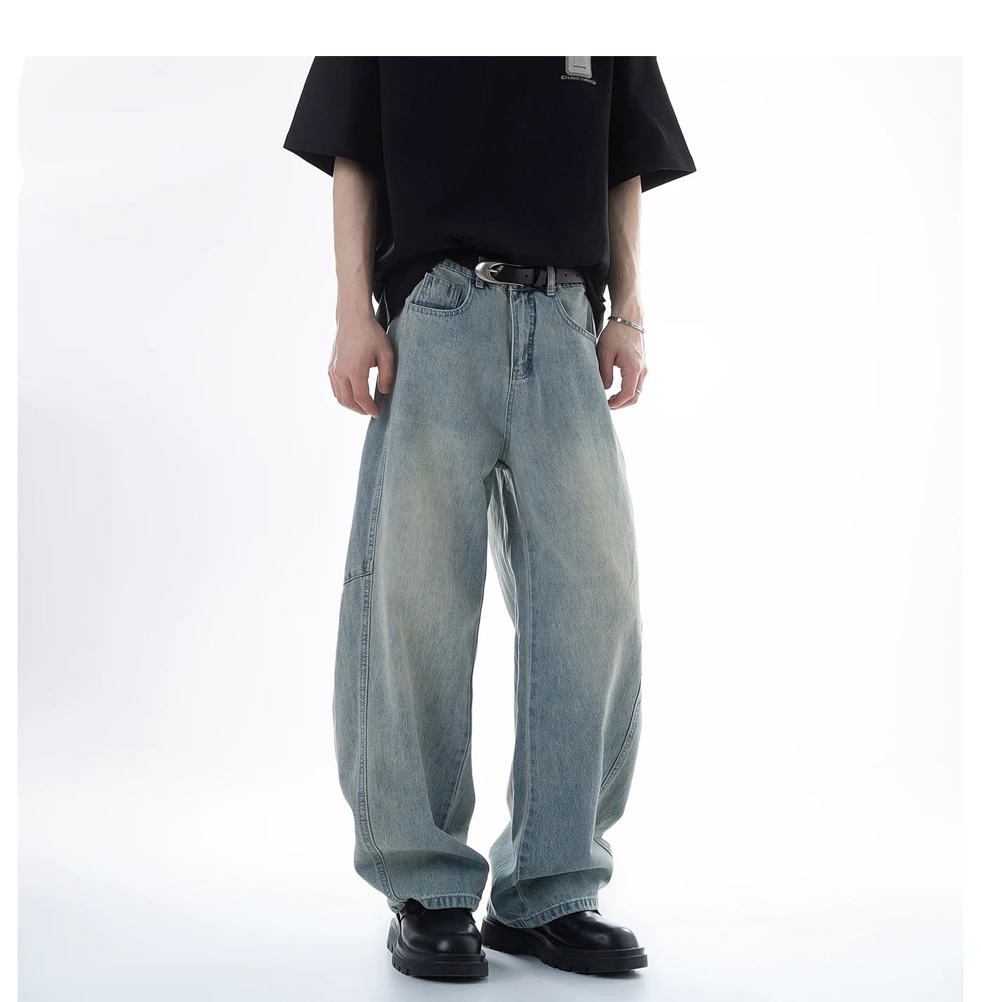 Fogwash Barrel Wide‑Leg Jeans