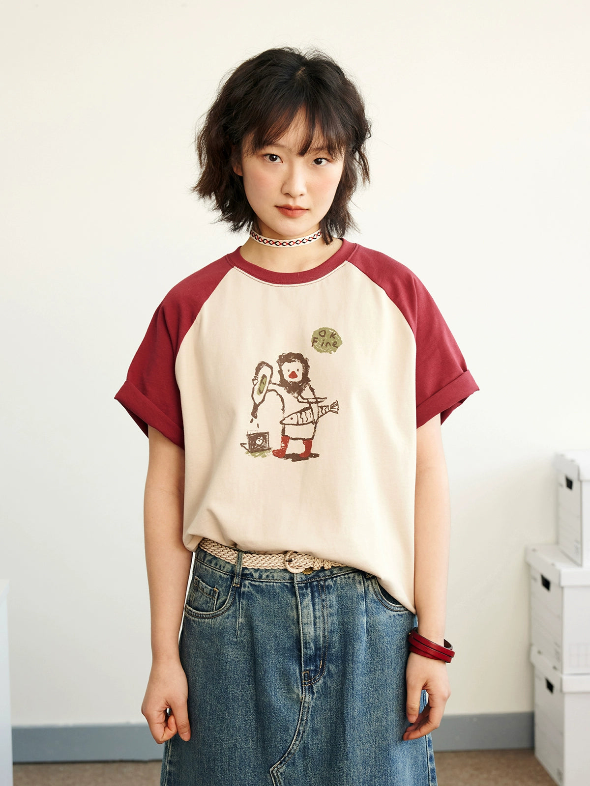 octopusme Quirky Character Raglan Tee