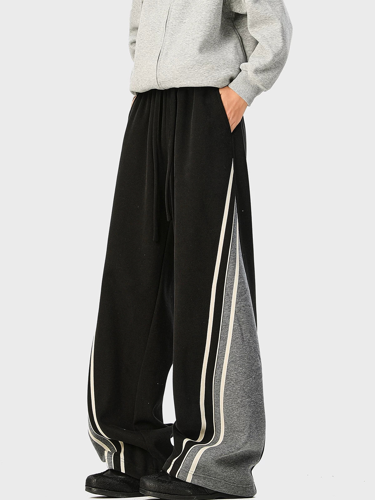 Mint-Stripe Varsity Track Pants