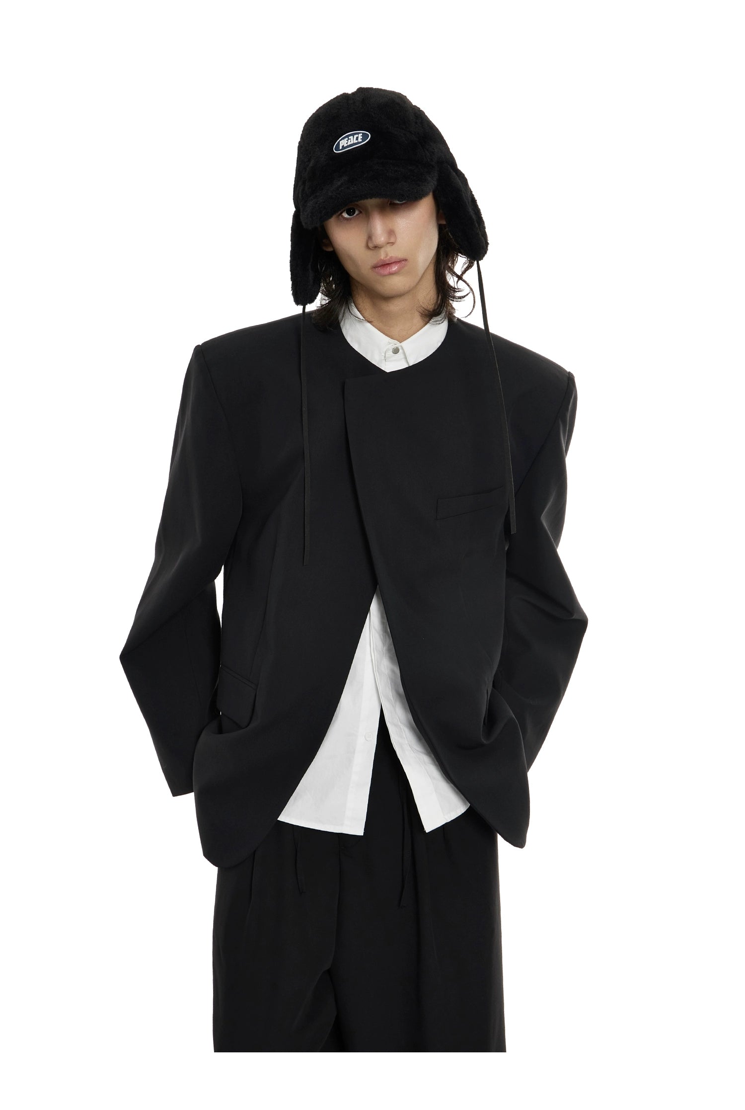 Oversized Black Structured Blazer