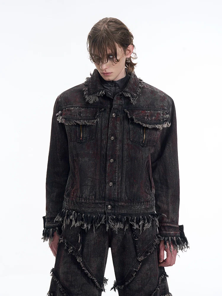 Distressed Frayed Denim and Pants Setup
