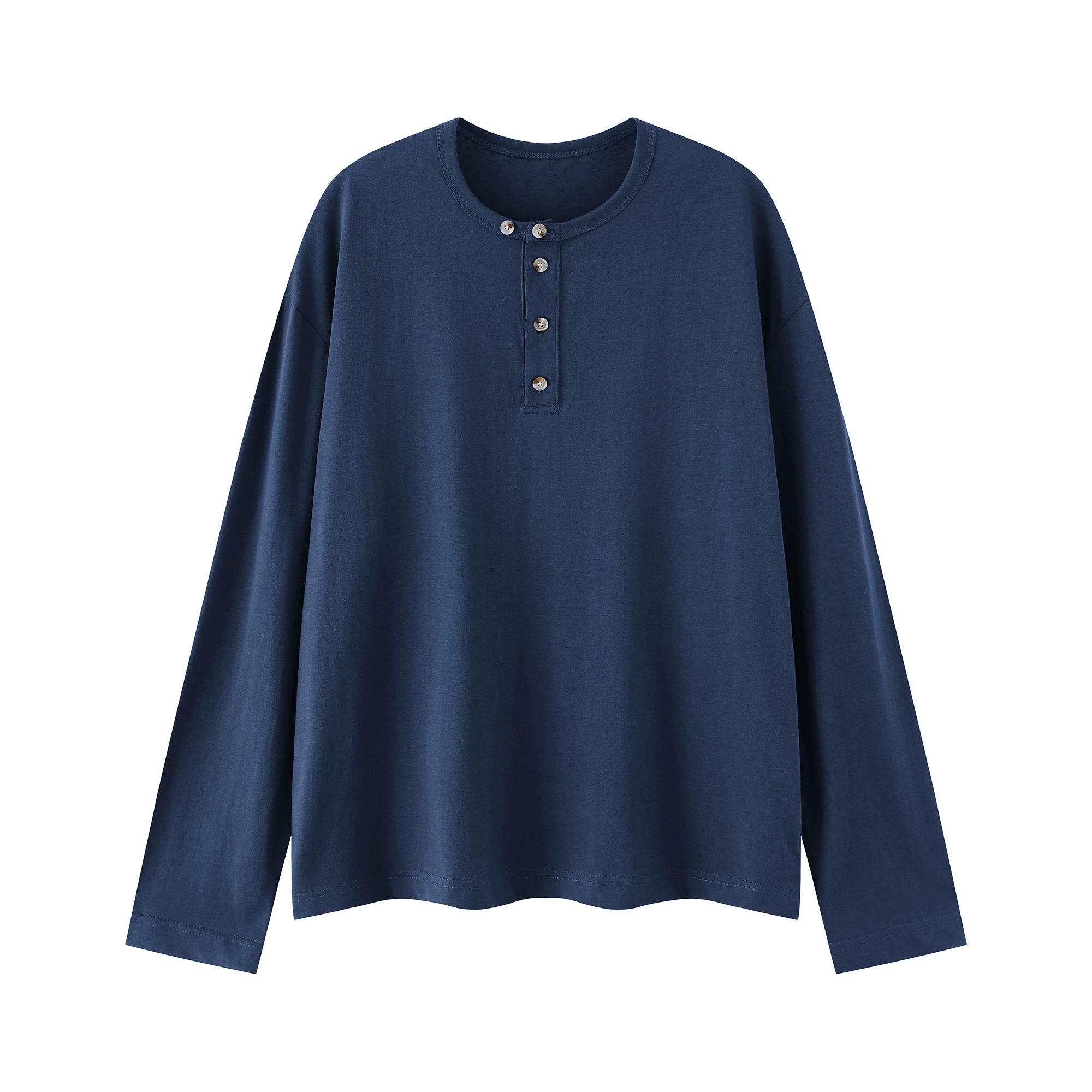 Midnight Button Henley Tee