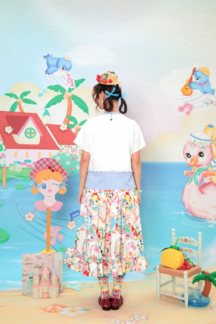 Magical Girl Gingham Summer Crop Top
