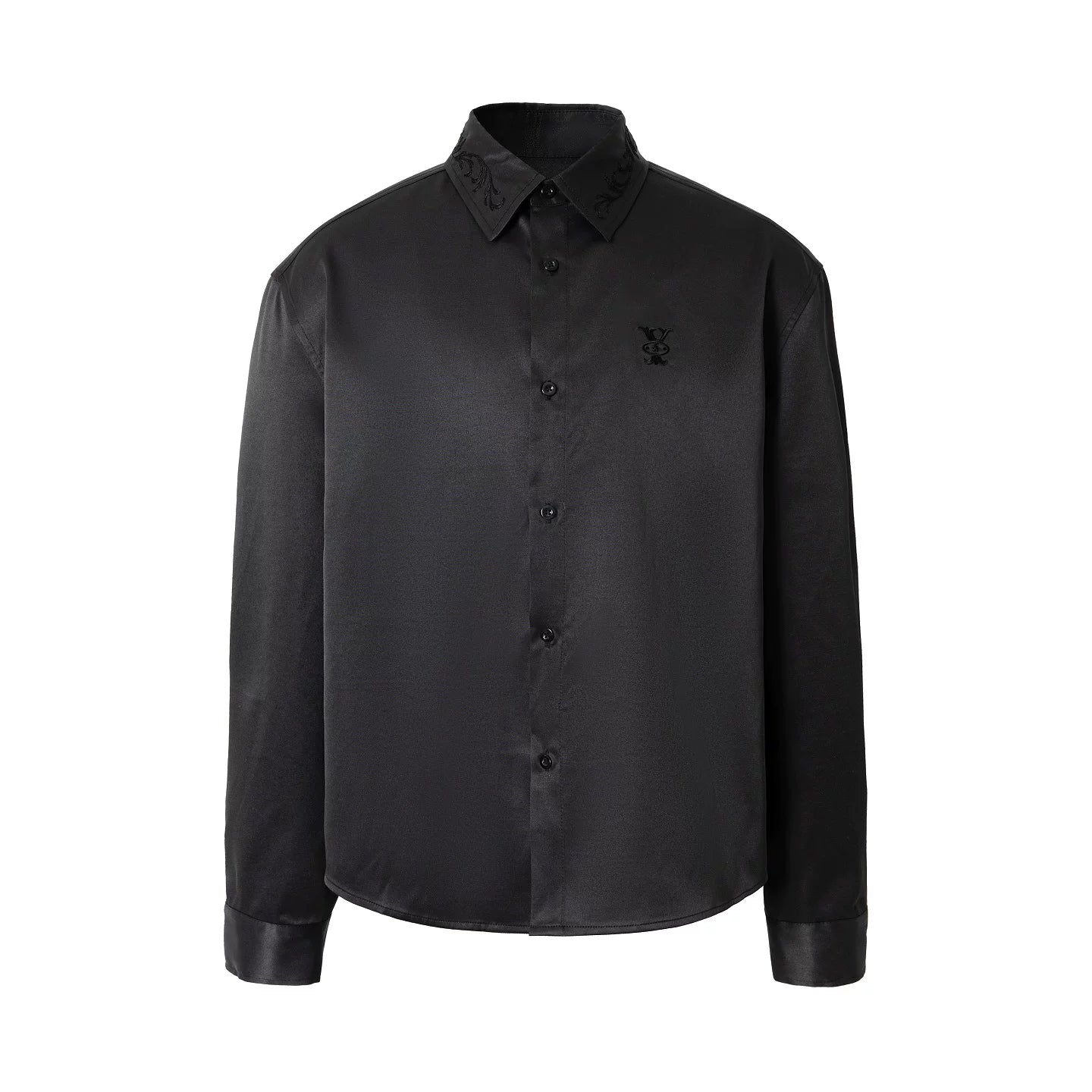 Baroque Embroidery Simple Casual Lapel Long-sleeve Shirt