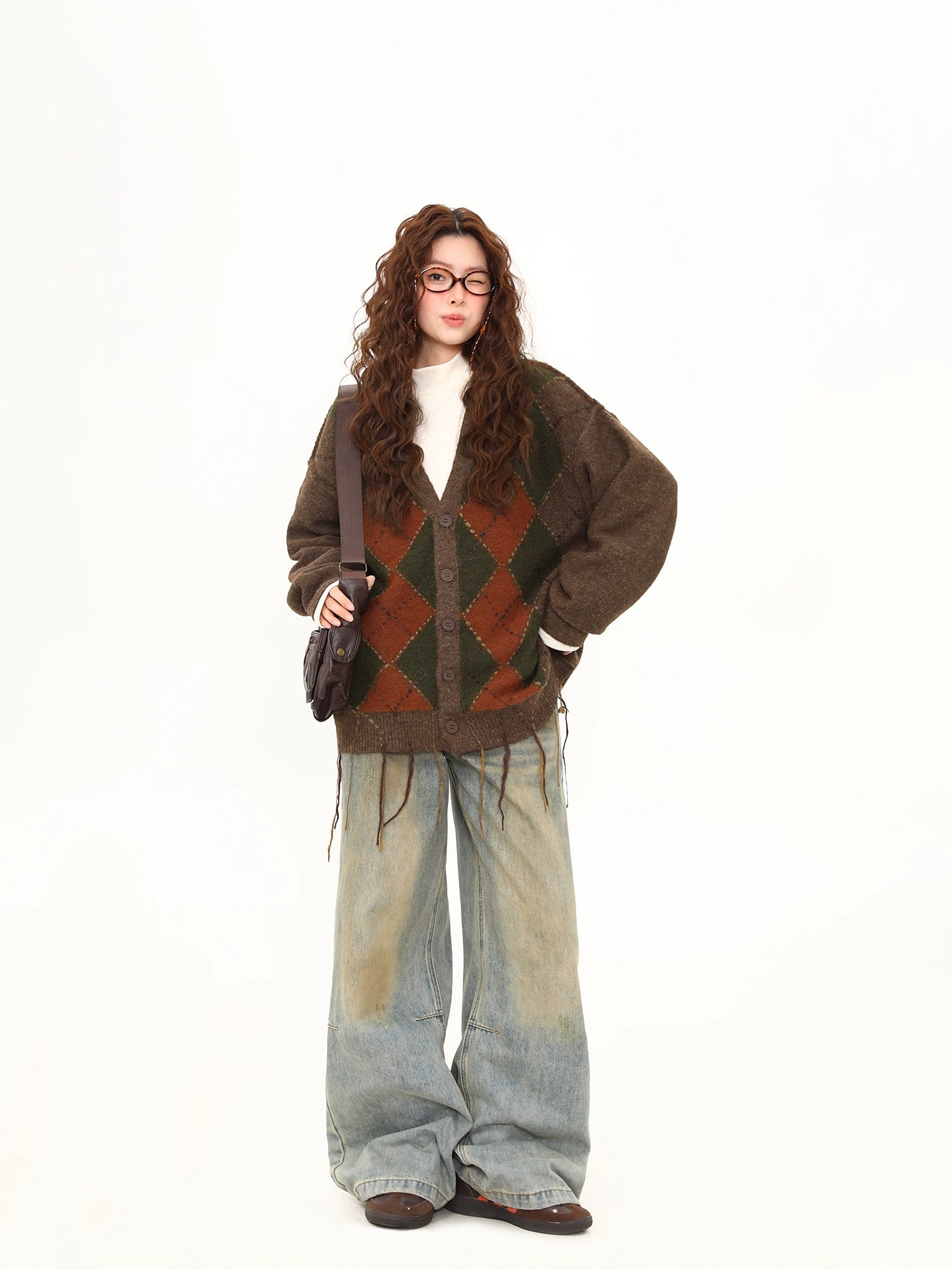 Autumn Scholar Argyle Cardigan