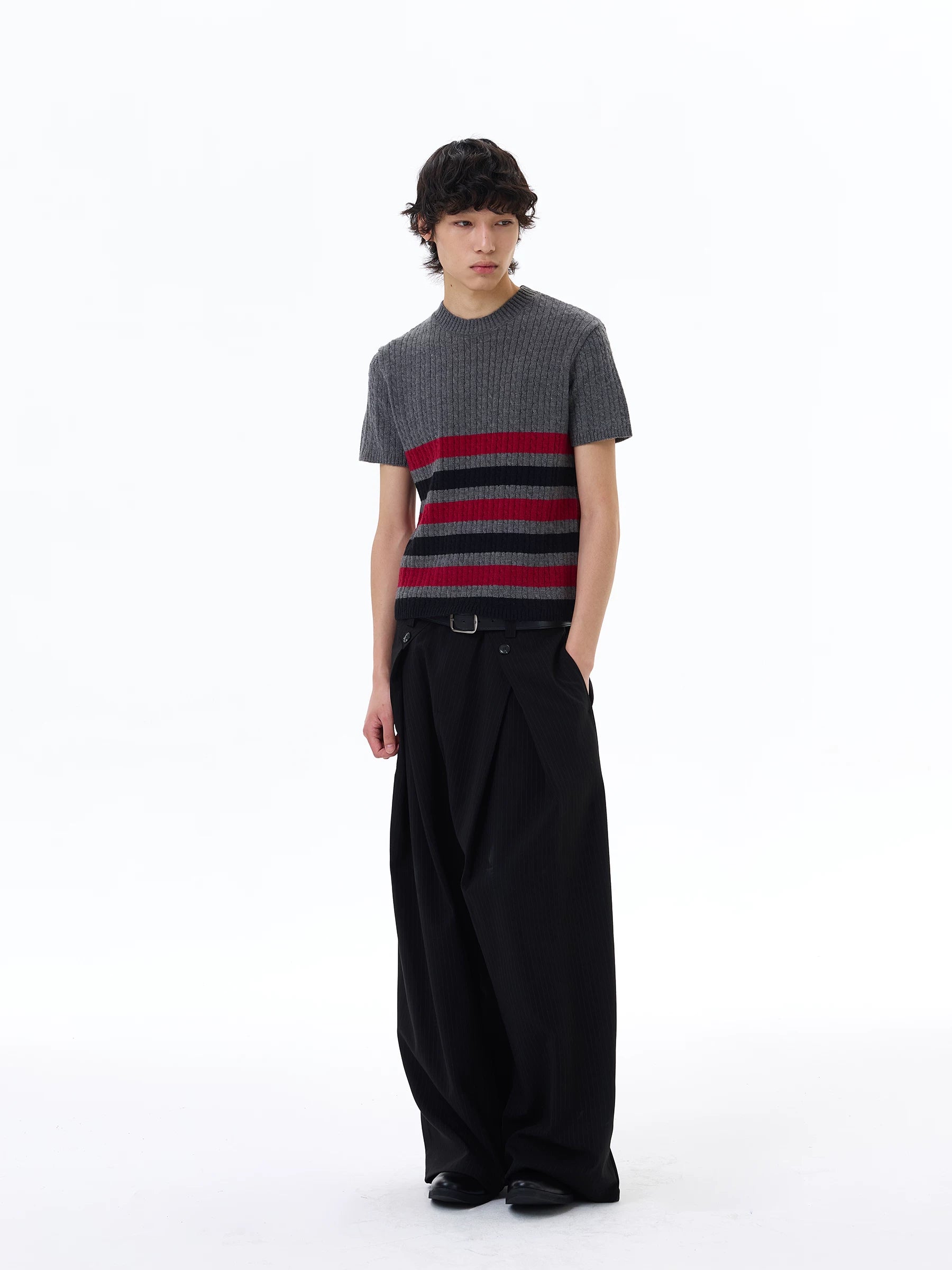 Metro Stripe Ribbed Knit Tee