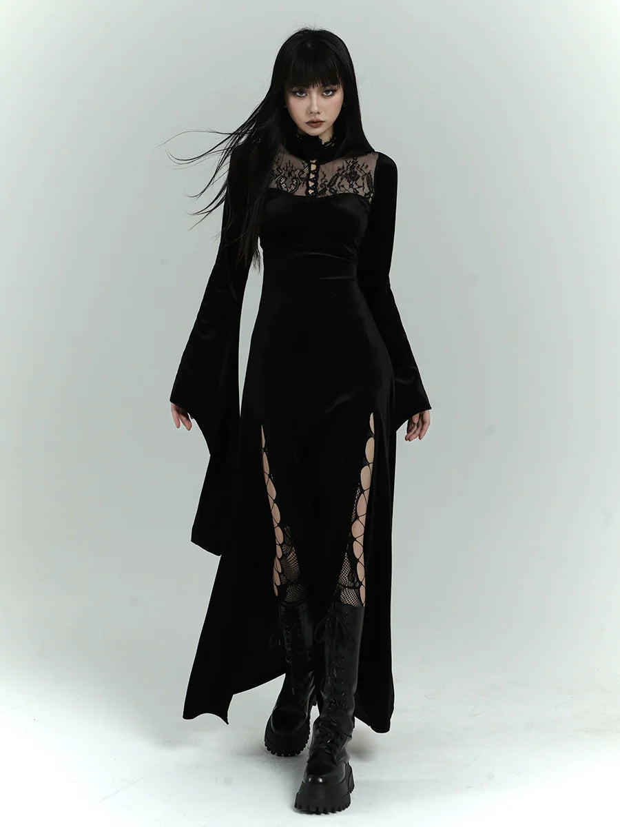 Dark Victorian Corset Maxi Dress