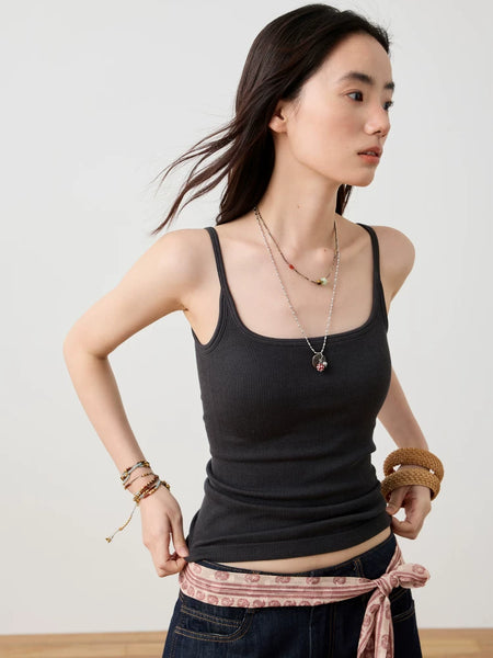 Ribbed Strap Cami Top