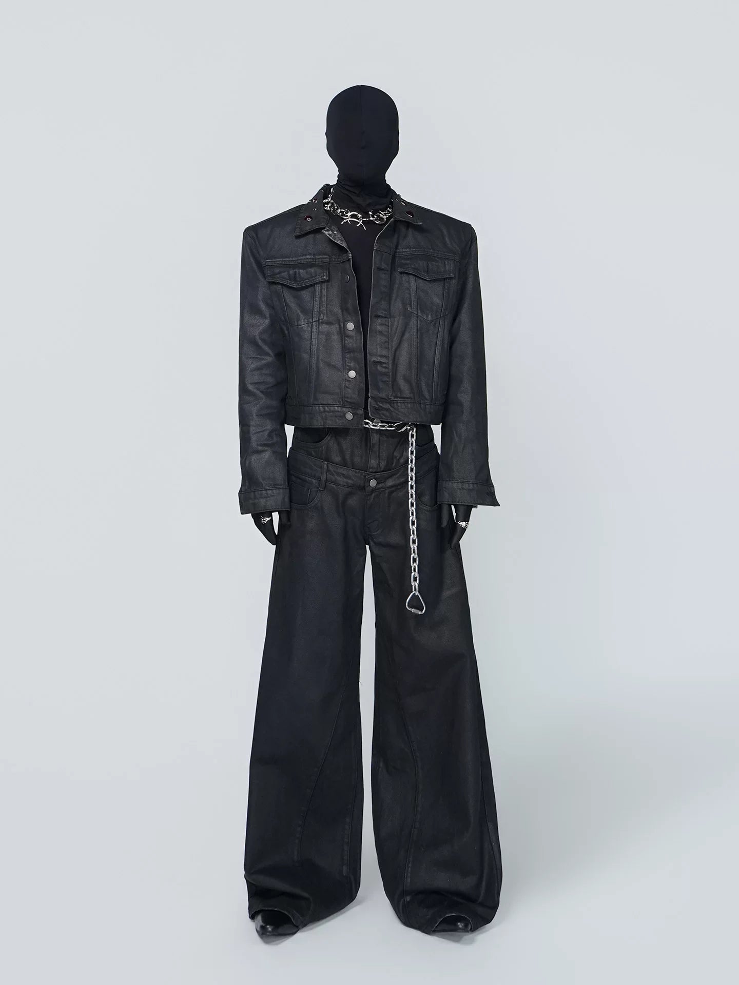 Obsidian Signal Grommet-Collar Denim Jacket