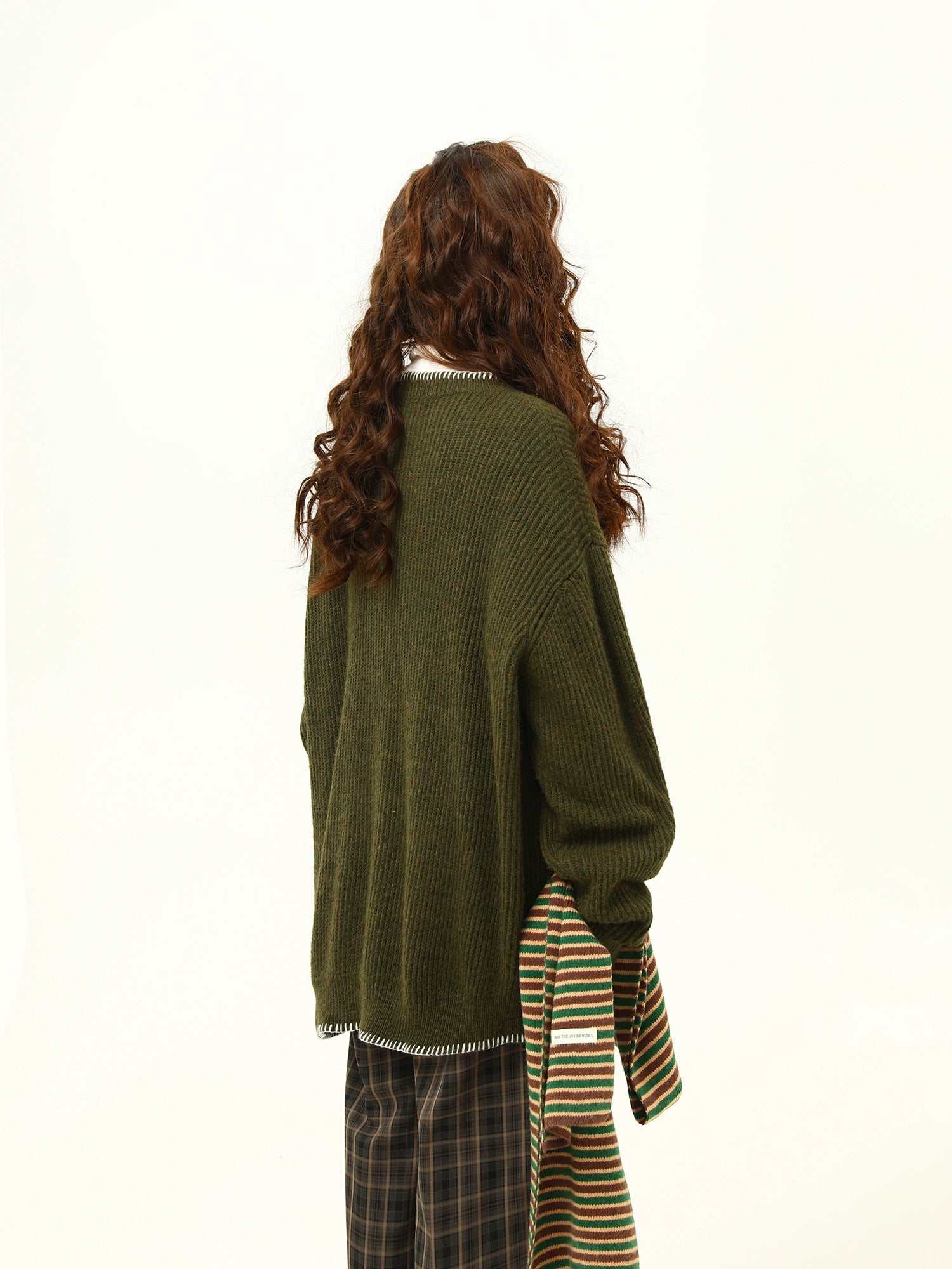 Oversized Cozy Button Trimmed Knit Sweater