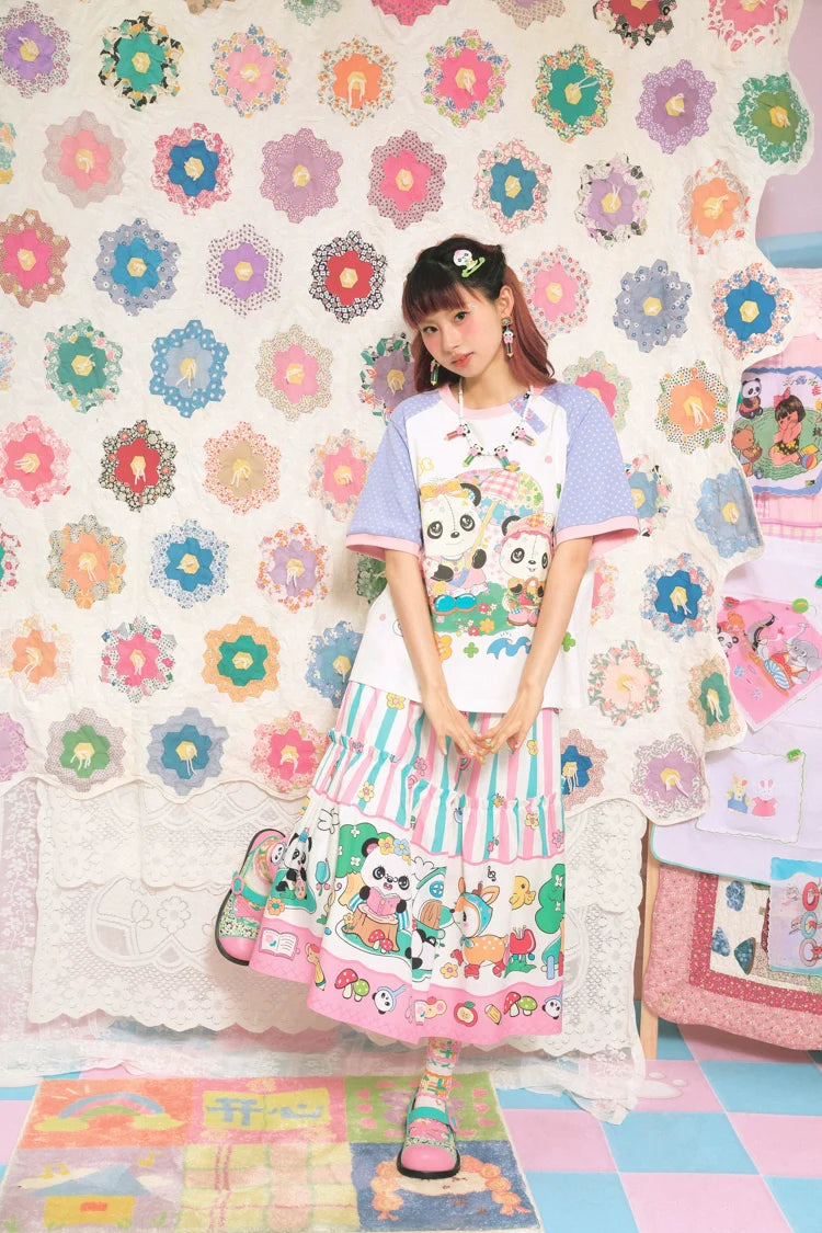 Sweet Panda Picnic Polka Dot Tee
