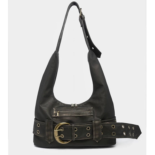 Garrison Buckle Belted Hobo Bag
