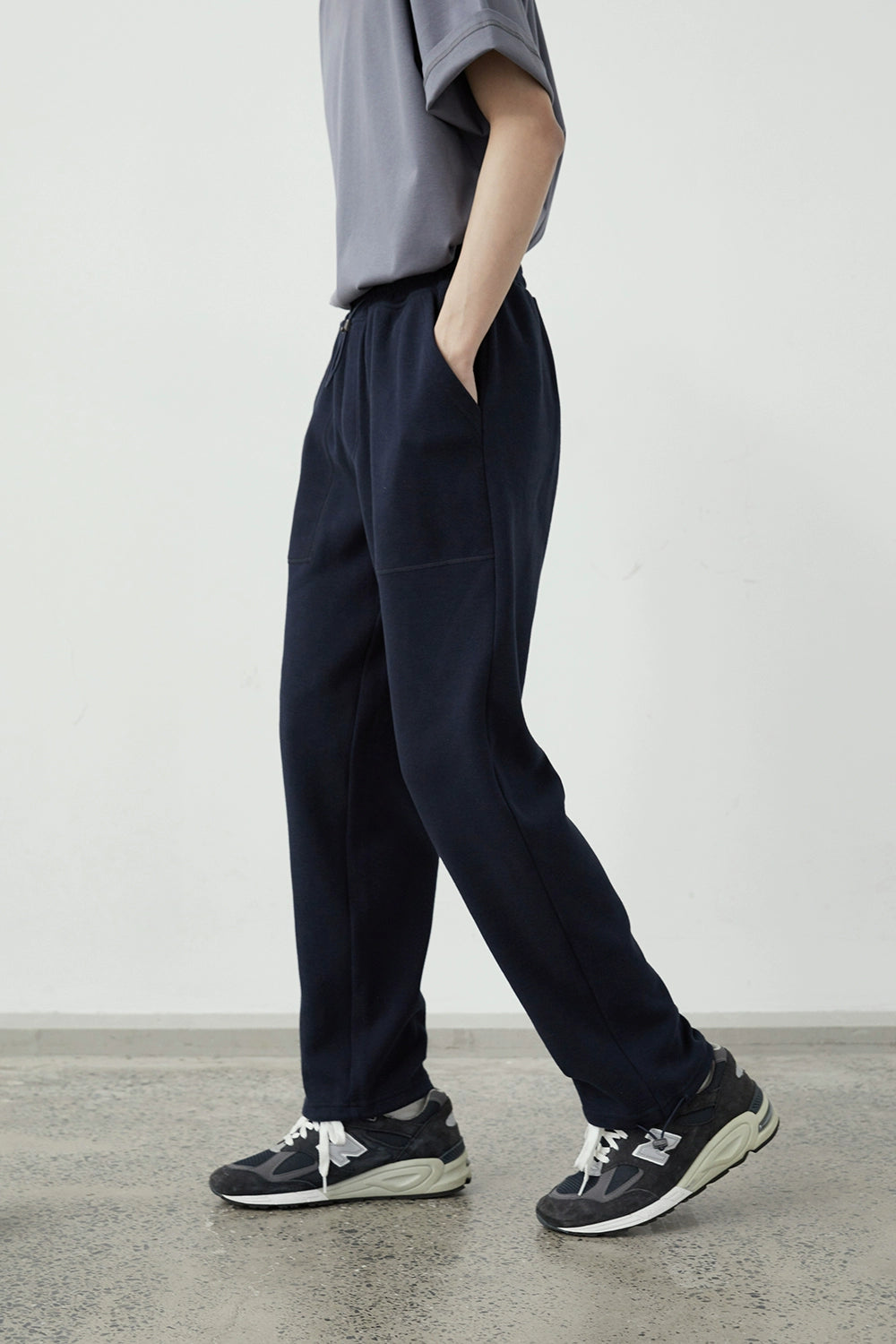 Drawstring Wide-Leg Athletic Pants