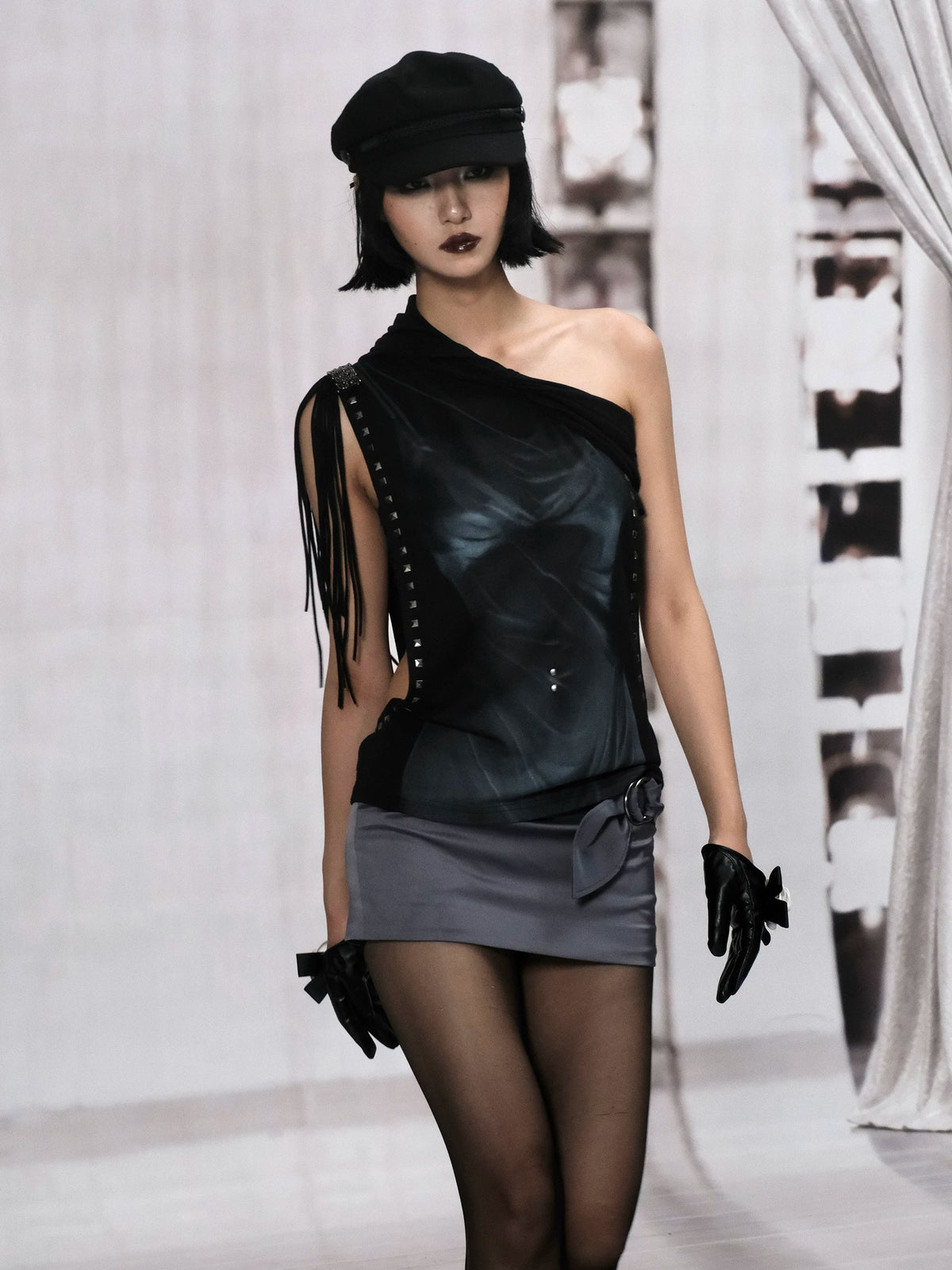 Rebel Fringe One-Shoulder Top