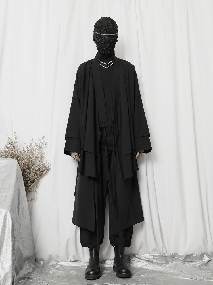 Oversized Black Kimono Cardigan