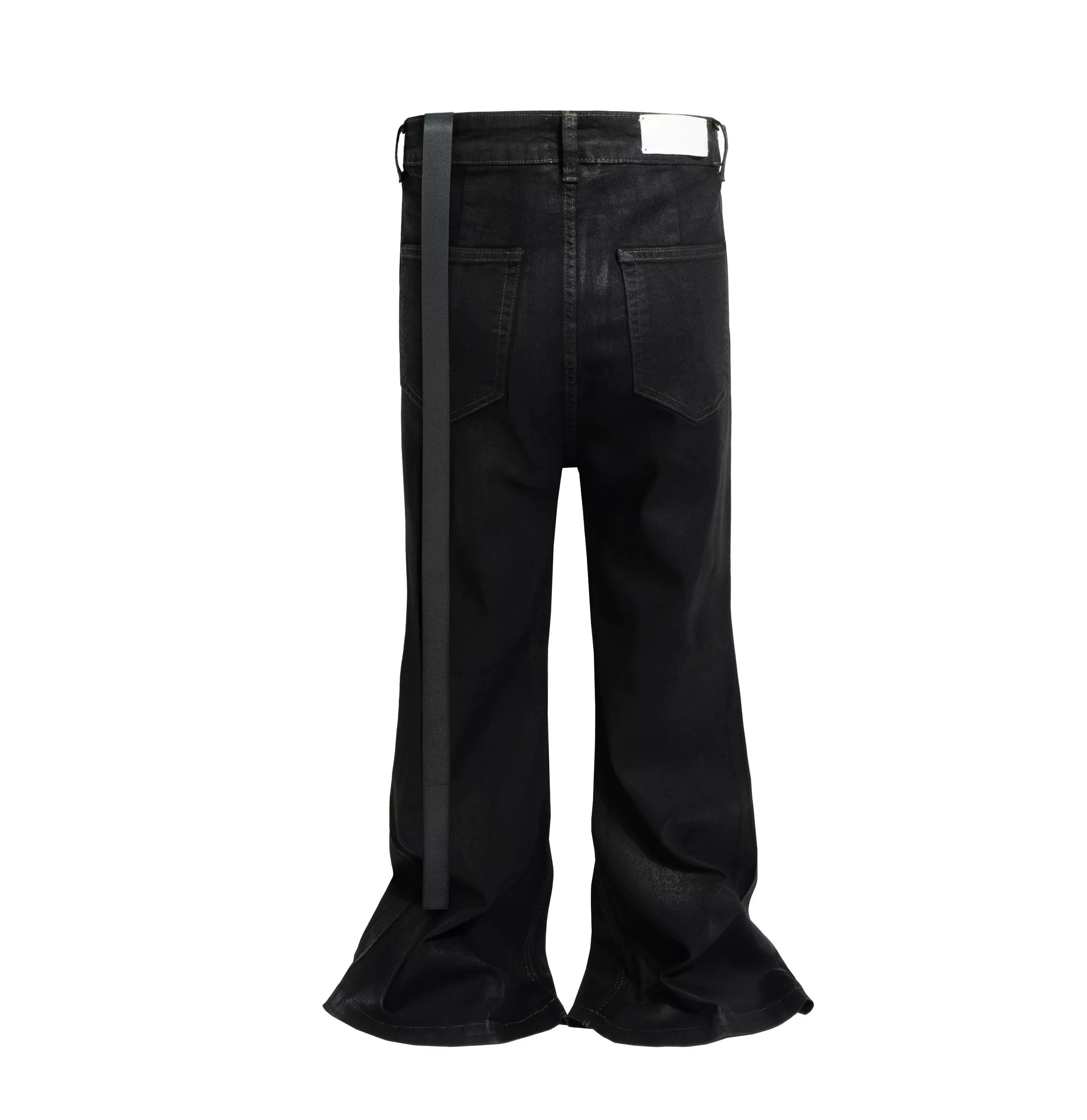 Obsidian Corset-Lace Stacked Jeans