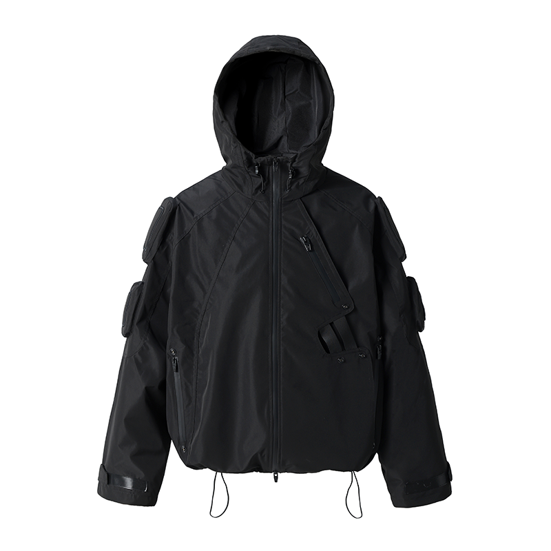 Functional Wind Multi Pocket Hooded Rushing Jacket - chiclara