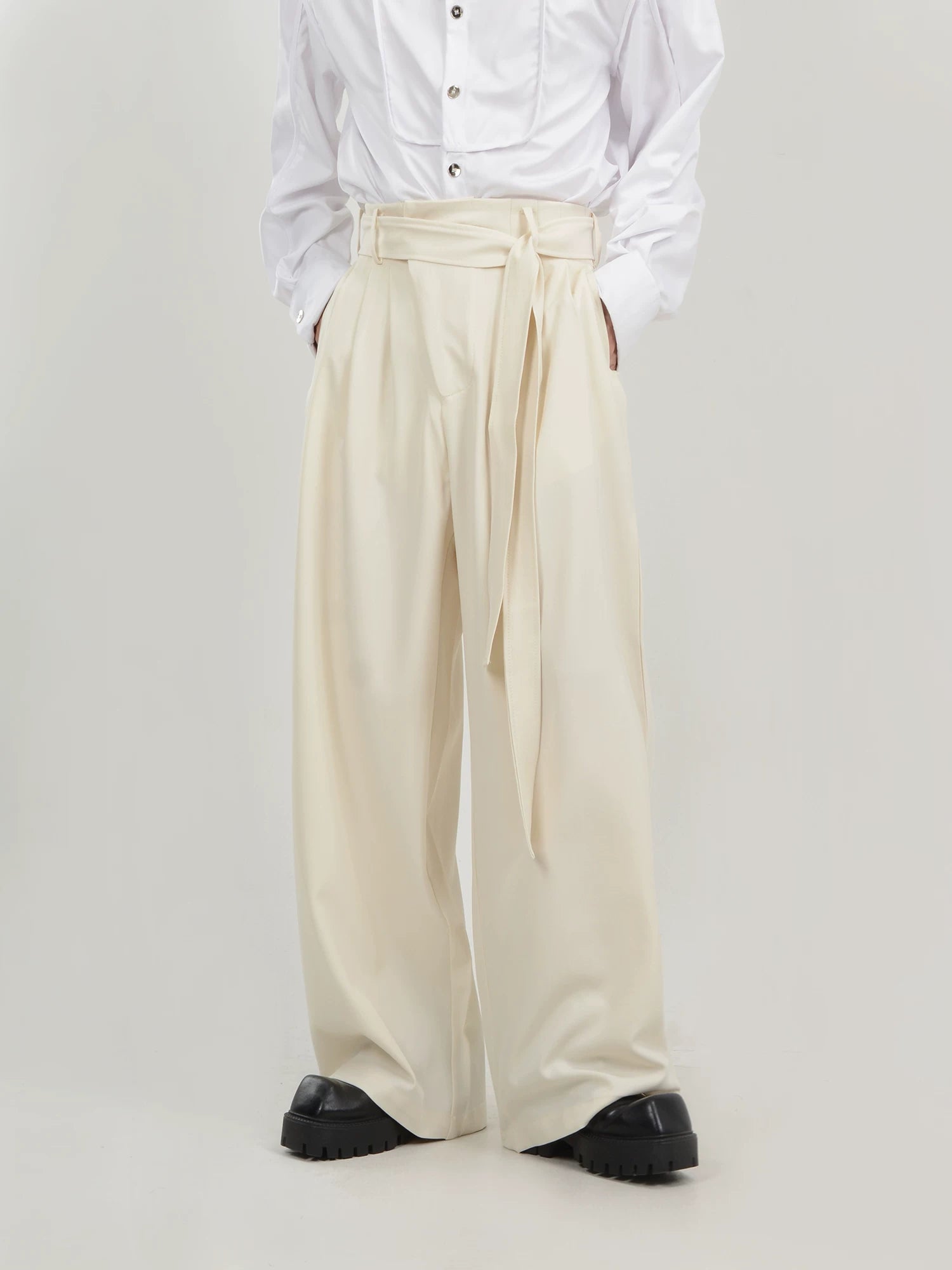 Obsidian Sash Pleat Trousers