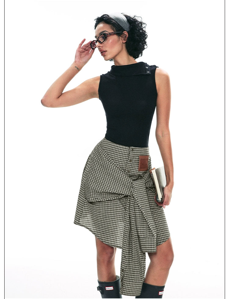 Gingham Check Button-Down Shirt