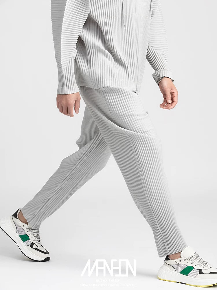 Frostline Pleated Straight-Leg Trousers