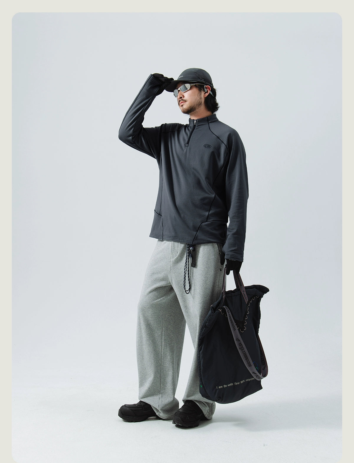 Wool Thermal Stand-Collar T-shirt