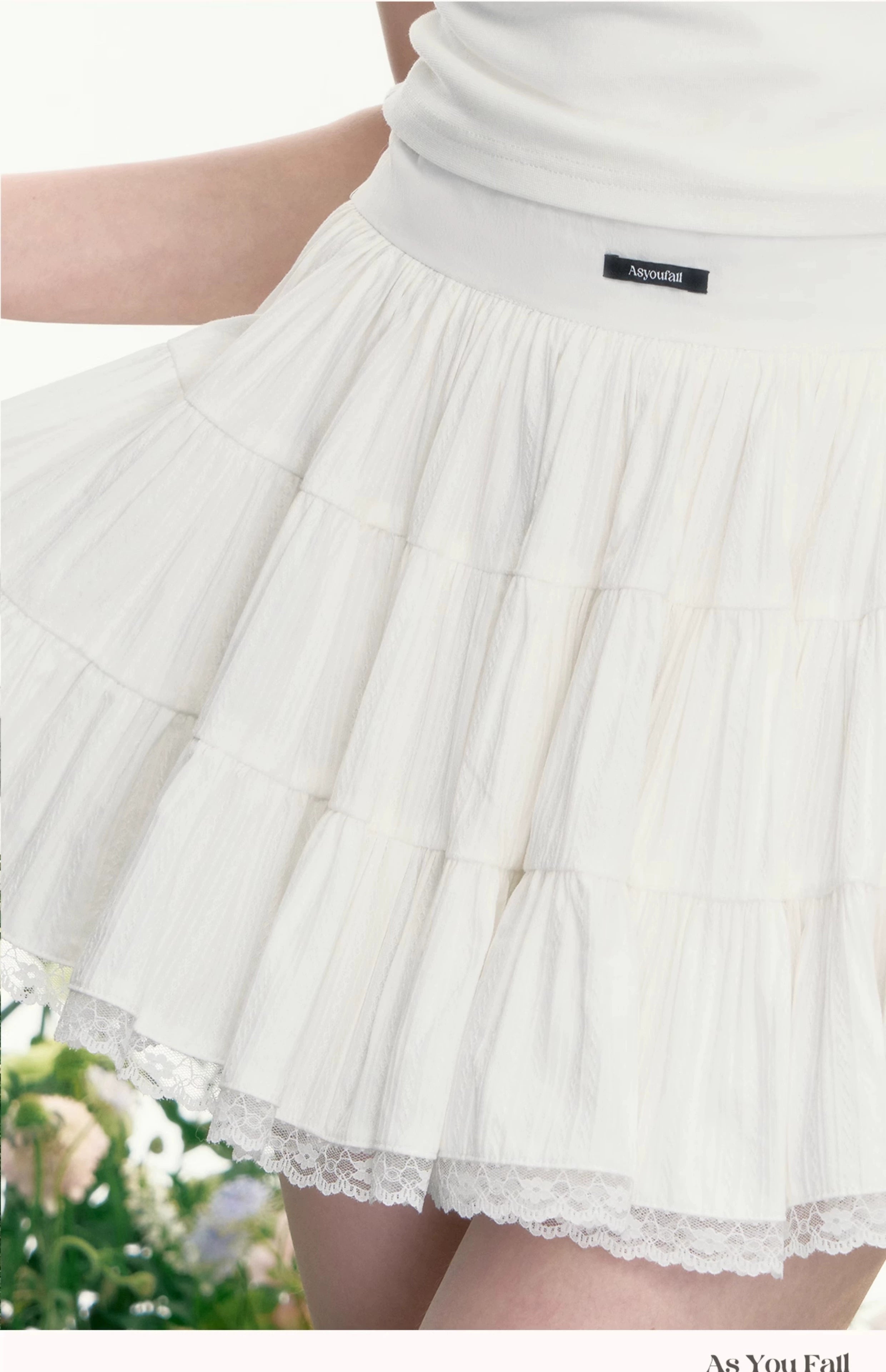 White Tiered Tennis Skirt