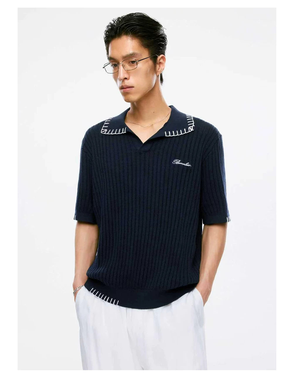 Heritage Whipstitch Ribbed Polo Knit