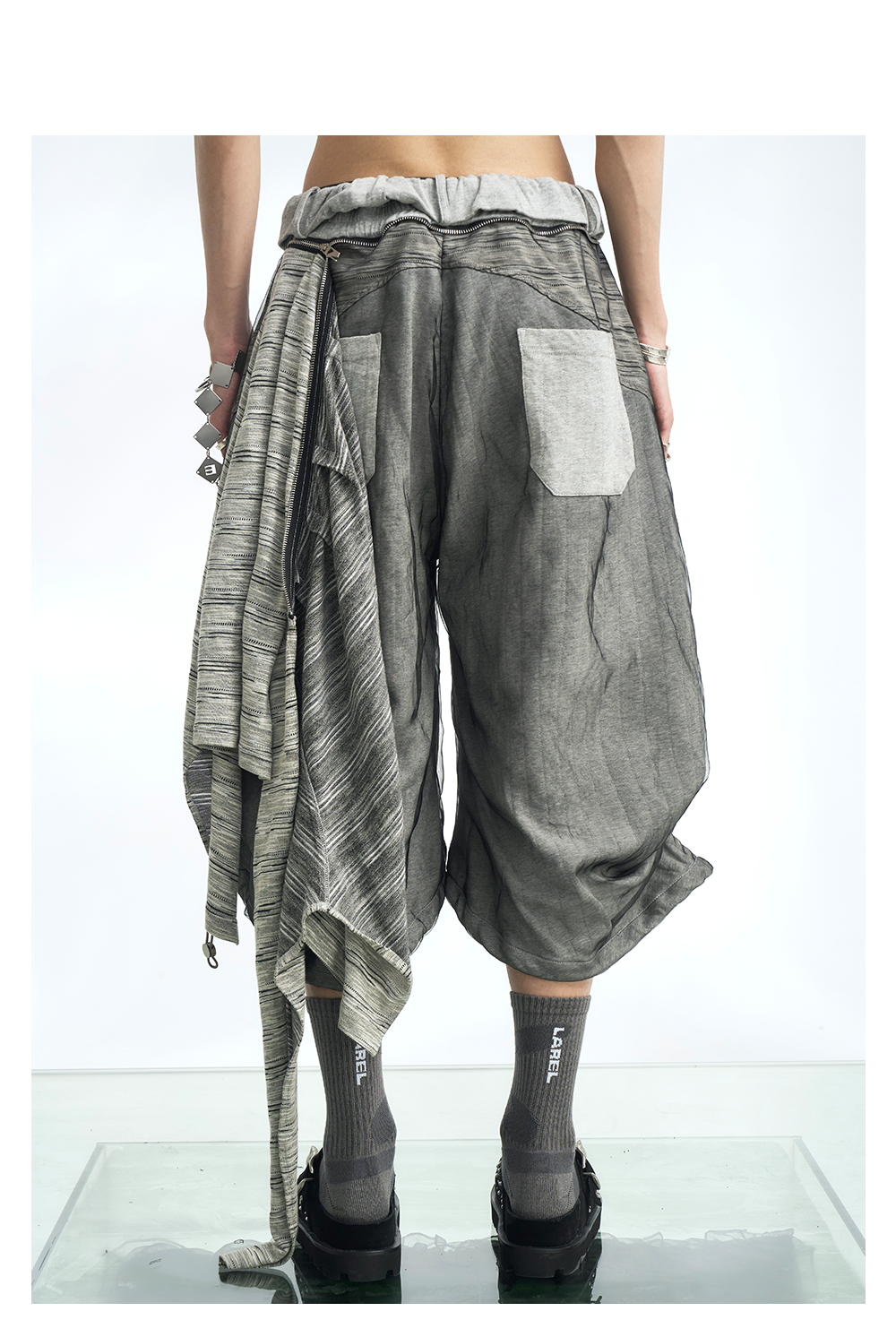 Zip Drape Barrel Cropped Pants