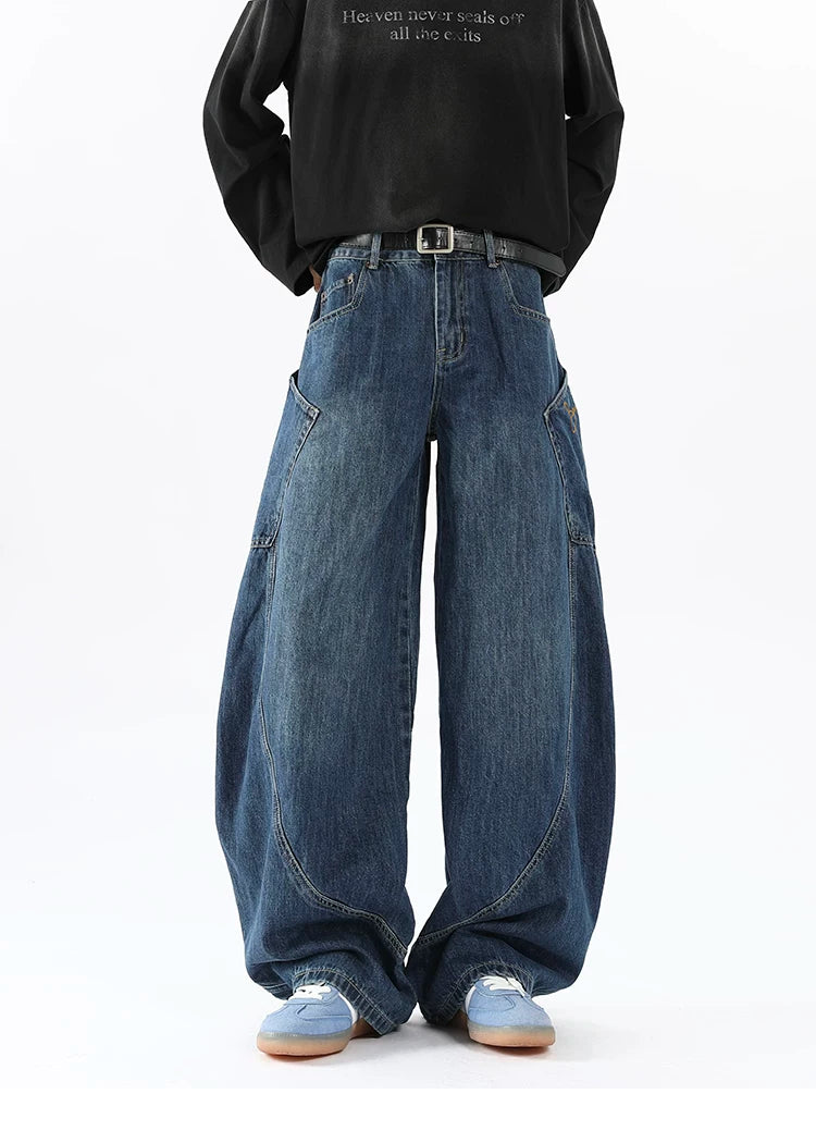 Breeze-Dome Balloon Denim Pants