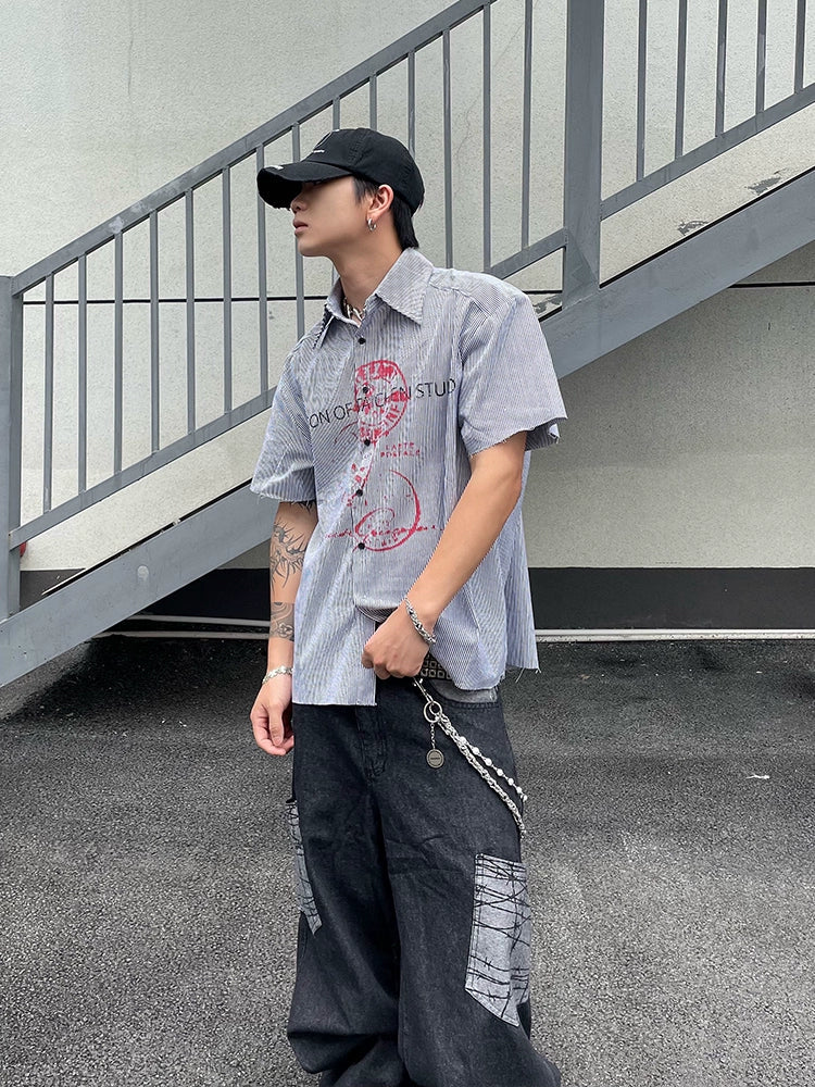 Stamped Letter Graphic Shirt