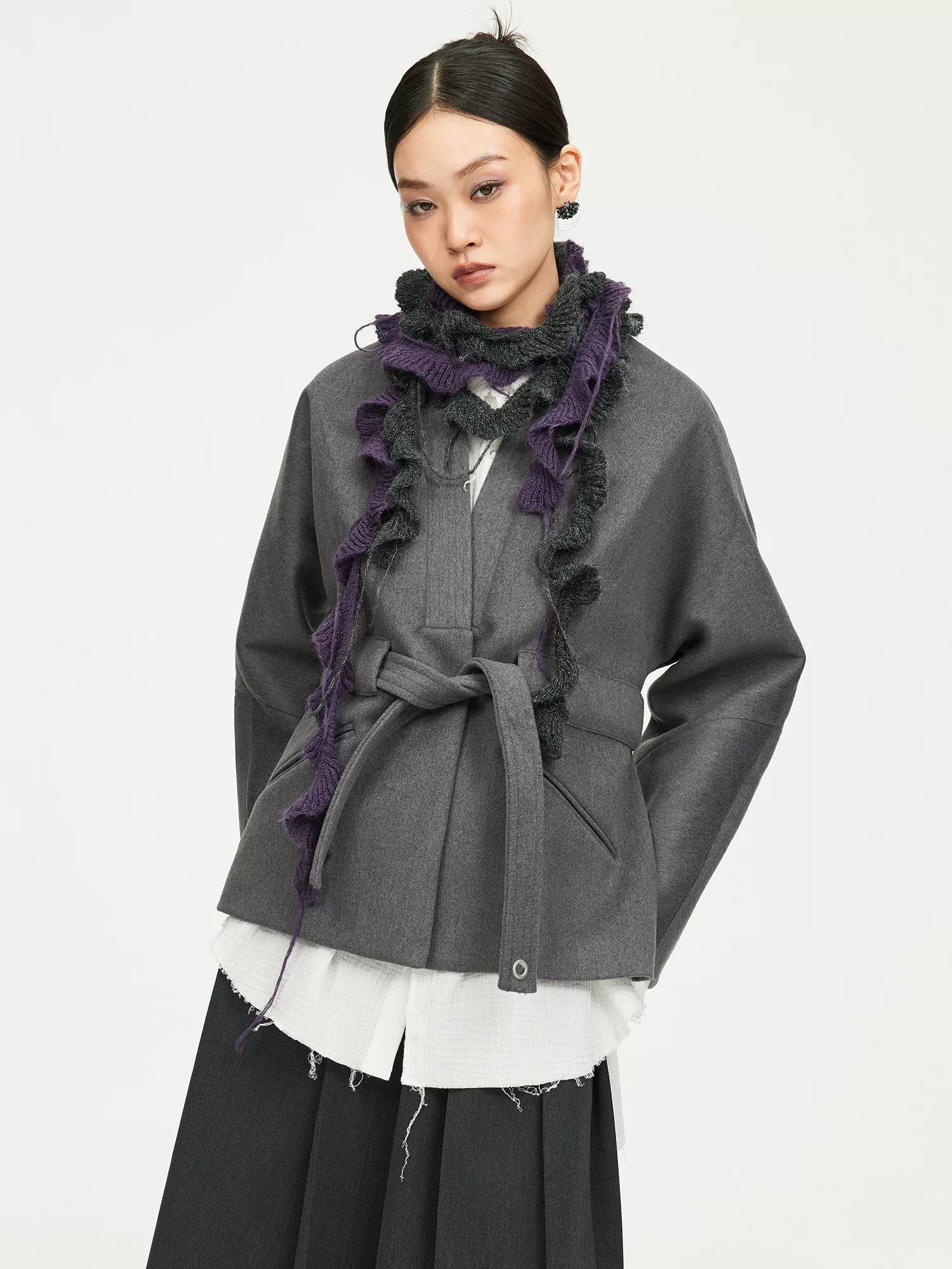 Open-Front Tie Hem Jacket