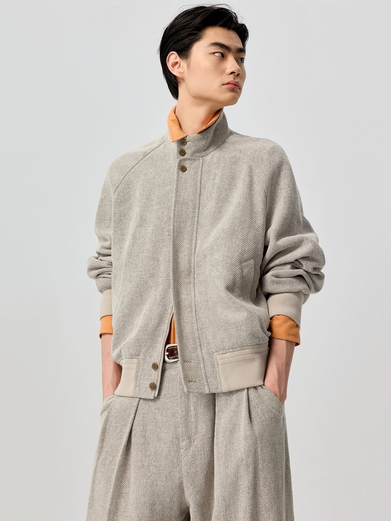 Stone Mist Stand Collar Jacket