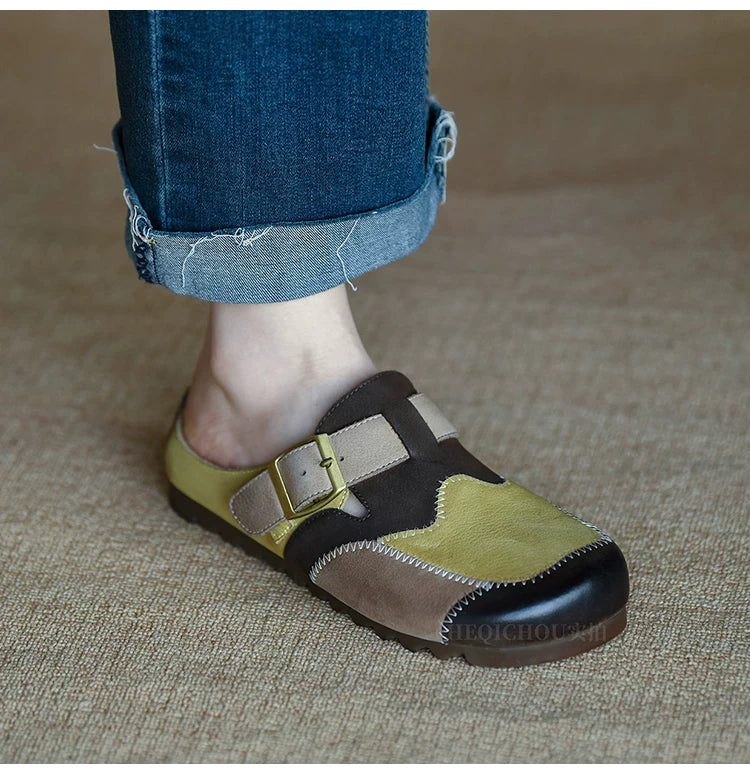 Maribel Patchwork Mary Jane Flats