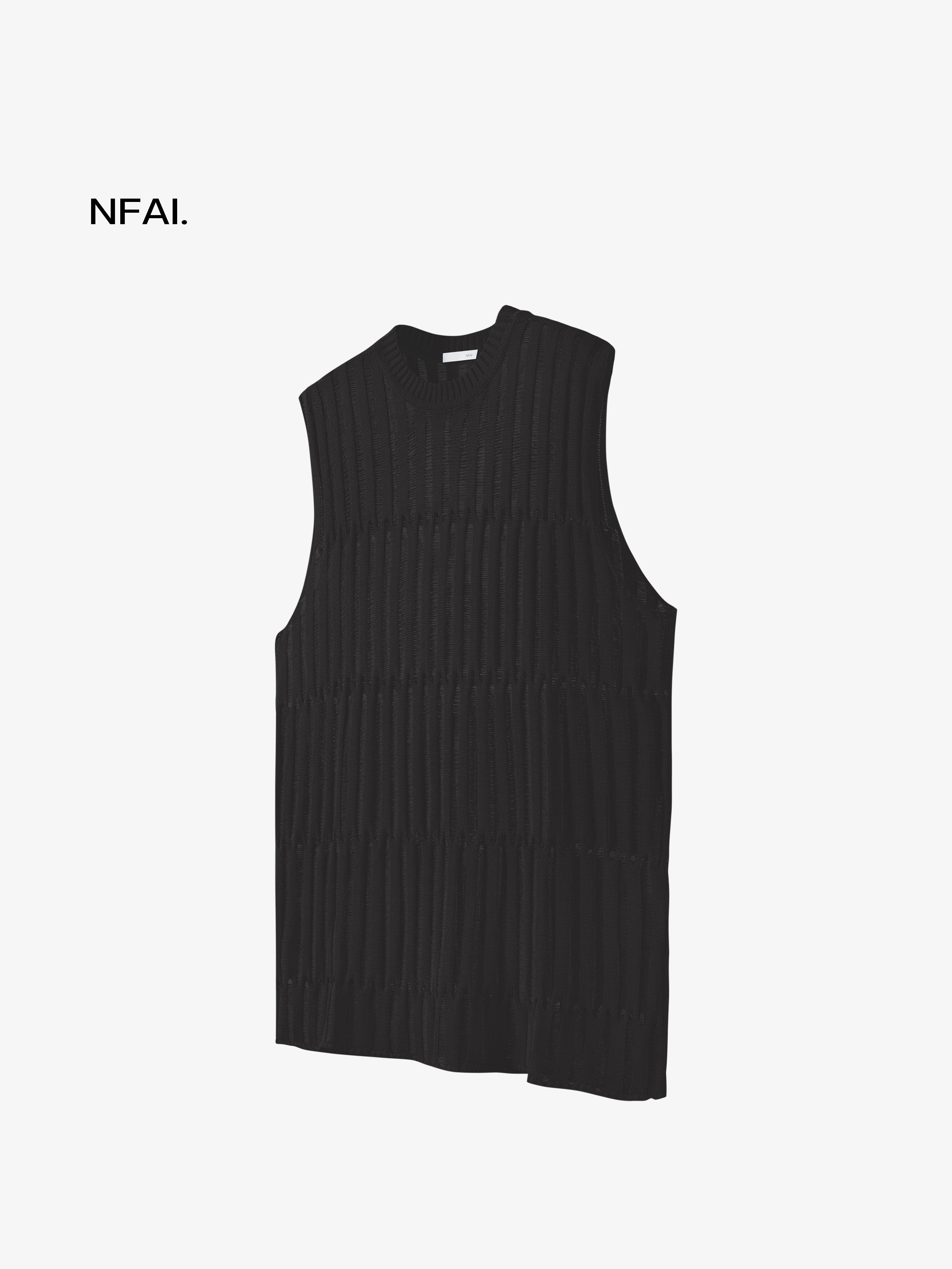 Tree-Pattern Open-Knit Vest